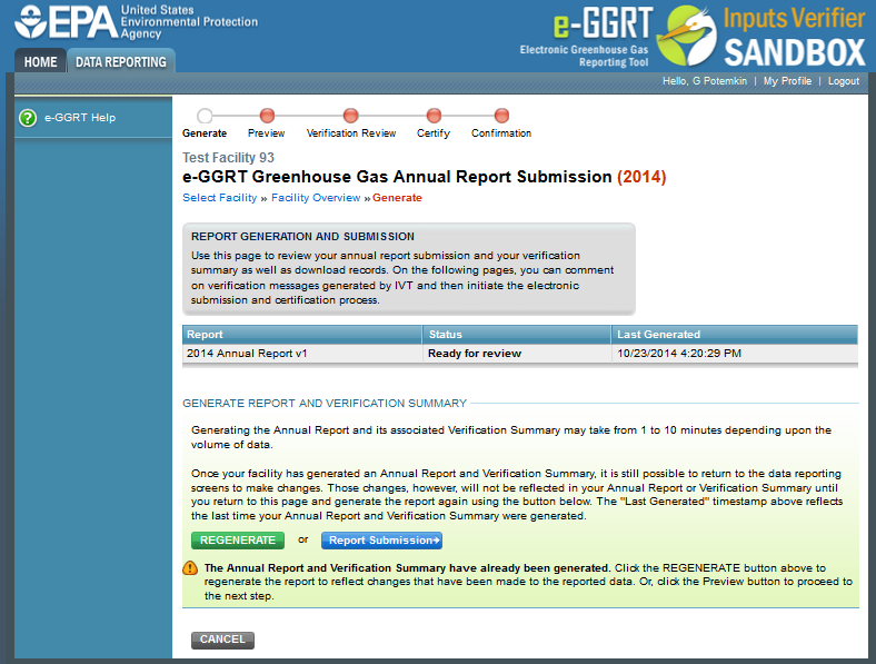 Step 1. Report Generated